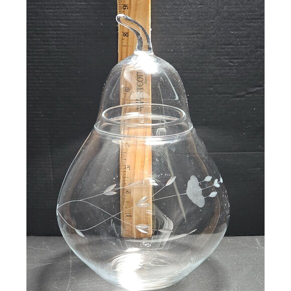 Princess House Heritage Etched Apothecary Jar canister crystal terrarium vanity - Picture 4 of 8